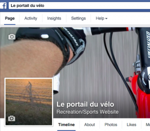 Page Facebook Portail du vélo