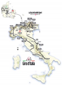 Carte du parcours du Giro 2012